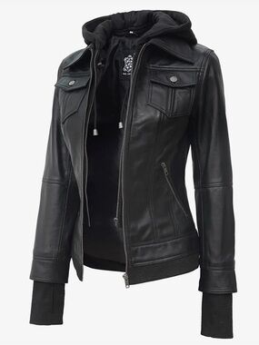 Angel Jackets Tralee Black Bomber Women's Leather Jacket - Medium, Brand New!